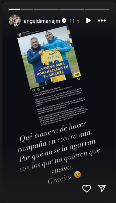 Di María explota: “Qué manera de hacer campaña en mi contra”