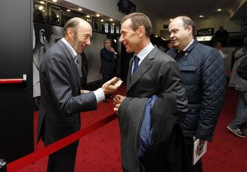 Rubalcaba con Butragueño en 2015 en el estreno de la película Black Man White.