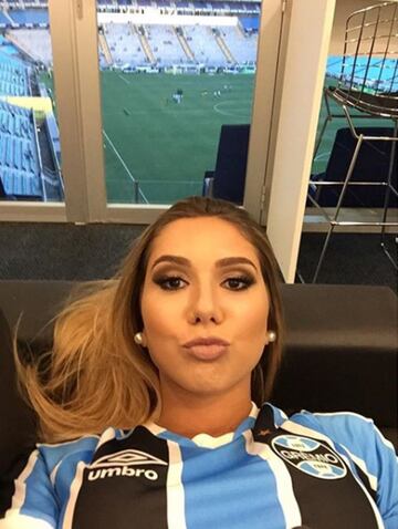 Carolina Potaluppi, la hija del entrenador del Gremio Renato Gaúcho.