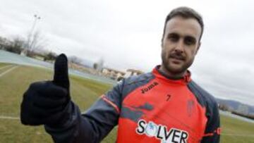 Cala, en su primer entrenamiento con el Granada.