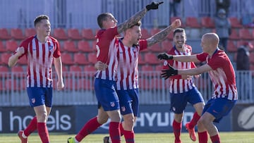 Alegr&iacute;a del Atl&eacute;tico B, que jugar&aacute; el playoff de ascenso a Segunda