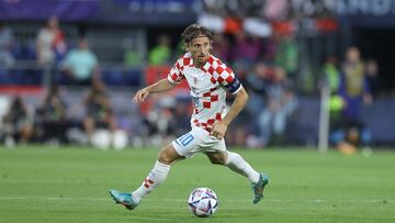 ROTTERDAM, NETHERLANDS - JUNE 14: Luka Modric of Croatia in action during the UEFA Nations League 2022/23 semifinal match between Netherlands and Croatia at De Kuip on June 14, 2023 in Rotterdam, Netherlands. (Photo by Matteo Ciambelli/DeFodi Images via Getty Images)