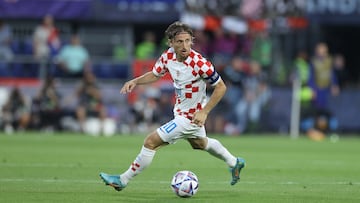 ROTTERDAM, NETHERLANDS - JUNE 14: Luka Modric of Croatia in action during the UEFA Nations League 2022/23 semifinal match between Netherlands and Croatia at De Kuip on June 14, 2023 in Rotterdam, Netherlands. (Photo by Matteo Ciambelli/DeFodi Images via Getty Images)