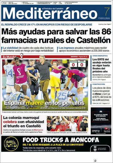 La eliminación de España protagonista en las portadas