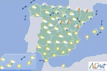 Previsi&oacute;n del martes 9 (Aemet)