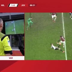 El penalti de VAR pitado a la Juve en el 89' provocado de chilena por Cristiano