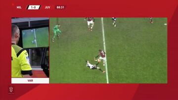 El penalti de VAR pitado a la Juve en el 89' provocado de chilena por Cristiano