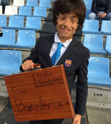 El 'maletín' del Barcelona, en las gradas del estadio de Balaídos