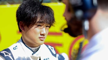 Tsunoda en la parrilla de salida del GP de Italia en Monza.