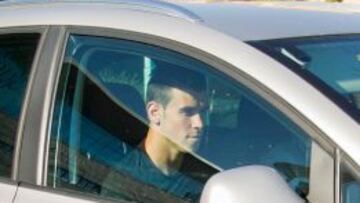 Bale, a su llegada a Valdebebas, donde se entrenó en doble sesión de trabajo.