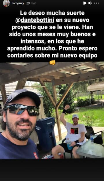 Nico Jarry confirmó su separación con Dante Bottini.