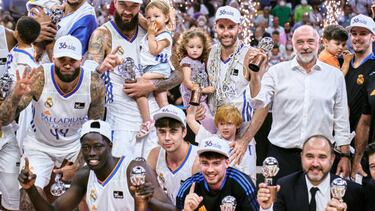 MADRID, SPAIN - JUNE 19: Real Madrid win the Liga Endesa 2021/2022 at Wizink Center on June 19, 2022 in Madrid, Spain. (Photo by Sonia Canada/Getty Images)