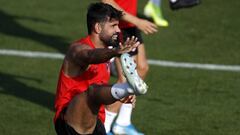Diego Costa en un entrenamiento. 