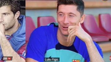 La cara de Robert Lewandowski cuando se acuerda de Figo