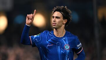 João Félix, jugador del Chelsea, celebra uno de los goles anotados ante el Noah en Conference League.