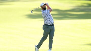 HILTON HEAD ISLAND, SOUTH CAROLINA - APRIL 14: Jon Rahm of Spain plays a second shot on the 13th hole during the second round of the RBC Heritage at Harbour Town Golf Links on April 14, 2023 in Hilton Head Island, South Carolina. (Photo by Andrew Redington/Getty Images)