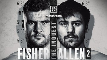 Este es el cartel para la pelea de Fisher vs Allen 2.