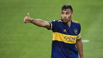 BUENOS AIRES, ARGENTINA - DECEMBER 27: Ramon Abila of Boca Juniors celebrates after scoring the first goal of his team during a match between Boca Juniors and Huracan as part of Zona Campeonato of Copa Diego Maradona 2020 at Estadio Alberto J. Armando on