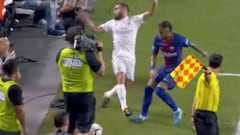 Casi provoca un incendio: el feo empujón de Neymar a Carvajal