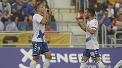 Dani G&oacute;mez celebra un gol del Tenerife.