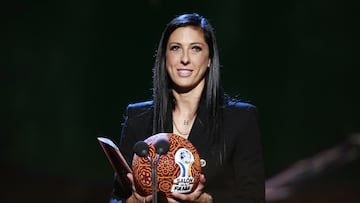 La jugadora Jennifer Hermoso durante la ceremonia de investidura 2023 del Salón de la Fama del Futbol.