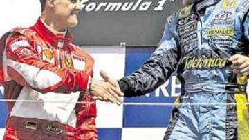 <b>SEIS A TRES. </b>Alonso ha ganado, hasta el momento, el doble de pruebas que Schumacher este año.