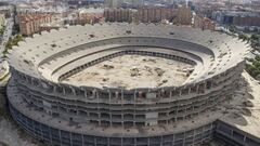 En este estado se encuentra actualmente el Nuevo Mestalla. El club valencianista iniciará trámites burocráticos para reanudar las obras, paralizadas desde 2009.

