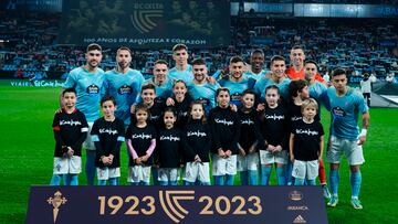 Formaci¨®n inicial del Celta en en el encuentro contra el Villarreal en Bala¨ªdos.
