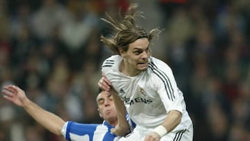 Jonathan Woodgate, en un partido de Liga como jugador del Real Madrid.