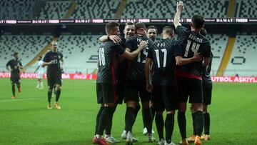 Croacia celebra un gol.