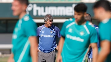 Pellegrini, en un entrenamiento.