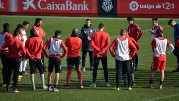 Juan Merino en el entrenamiento. 