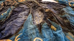 Así quedó el manto de la Virgen de los Afligidos en Chiclana