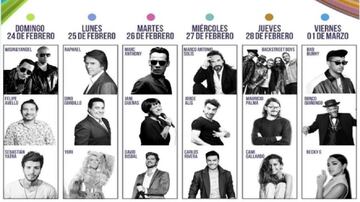 El evento musical más esperado del año en Chile celebró este año su edición número 60 y lo hizo de mano de un plantel de artistas de resonancia internacional: Bad Bunny, Becky G, David Bisbal, los Backstreet Boys, Marc Anthony, Wisin y Yandel y el mítico Raphael fueron algunas de las estrellas que se subieron a los escenarios del festival.