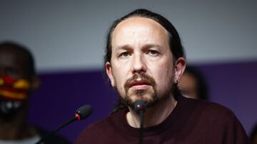 Pablo Iglesias during election night of Unidas Podemos for the Madrid Autonomic Elections in Madrid on a Tuesday 05 May 20121