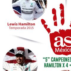 "5" Campeones de la F1 Hamilton X4 +Rosberg