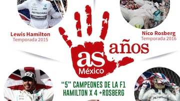 &quot;5&quot; Campeones de la F1 Hamilton X4 +Rosberg