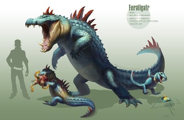 Feraligatr | Con una apariencia basada en un feroz cocodrilo, vemos también a sus dos evoluciones anteriores como el original Totodile y su paso intermedio Croconaw.