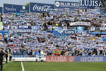 Aficionados del Leganés en el Coliseum de Getafe. 