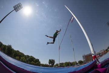 Campeonato de Espa?a de Atletismo que se est¨¢ disputando en el estadio Juan de la Cierva en Getafe.