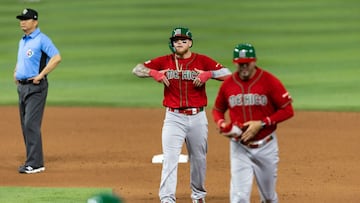 Alex Verdugo N-27 of Mexico during the game Japan vs Mexico, corresponding to the Semifinals of the 2023 World Baseball Classic, at LoanDepot Park, Miami, Florida, on March 20, 2023.
<br><br>
Alex Verdugo N-27 de Mexico durante el juego Japan vs Mexico, correspondiente a Semifinales del Clasico Mundial de Beisbol 2023, el el LoanDepot Park, Miami, Florida, el 20 de Marzo de 2023.
