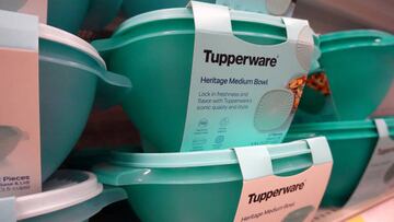 CHICAGO, ILLINOIS - APRIL 10: Tupperware products are offered for sale at a retail store on April 10, 2023 in Chicago, Illinois. Tupperware stock closed down nearly 50 percent today after the company warned that it may go out of business.  (Photo by Scott Olson/Getty Images)