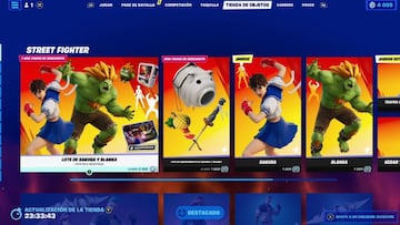 Blanka y Sakura de Street Fighter son skins de la tienda de Fortnite