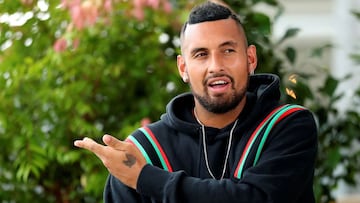 El tenista australiano Nick Kyrgios, durante una entrevista antes del Torneo de Sydney, donde no ha podido competir tras dar positivo en coronavirus.