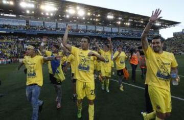 Celebración del Villarreal por el ascenso a primera división