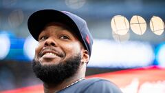 TORONTO, ON - JULY 3: Vladimir Guerrero Jr. #27 of the Toronto Blue Jays looks on before playing against the Houston Astros in their MLB game at the Rogers Centre on July 3, 2024 in Toronto, Ontario, Canada.   Mark Blinch/Getty Images/AFP (Photo by MARK BLINCH / GETTY IMAGES NORTH AMERICA / Getty Images via AFP)