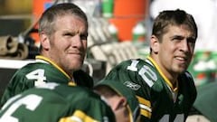 Brett Favre y Aaron Rodgers con los Packers.