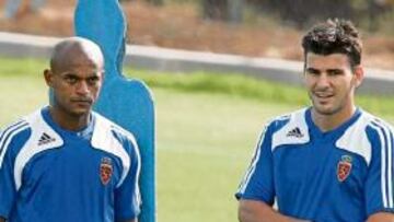 <b>PAREJA. </b>Ewerthon y Braulio, en la sesión de ayer. Tienen muchas opciones de formar pareja mañana.