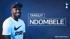 Tanguy Ndombele signs for Tottenham.