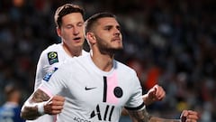Troyes (France), 07/08/2021.- Paris Saint Germain&#039;s Mauro Icardi reacts during the French Ligue 1 soccer match between Troyes and Paris Saint Germain in Troyes, France, 07 August 2021. (Francia) EFE/EPA/CHRISTOPHE PETIT TESSON